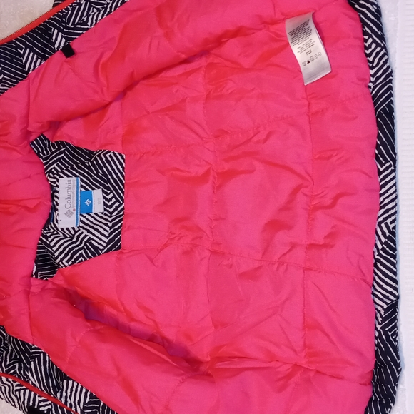 Columbia | Girls Zebra Print Puffer Jacket Size XXS 4-5 Black & Hot Pink - Picture 14 of 16